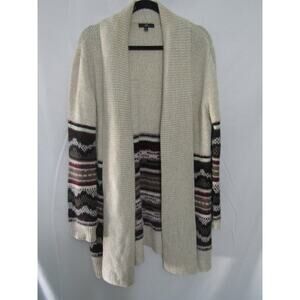 My Michelle XL‎ Beige Cardigan Aztec Knit Open Front Sweater